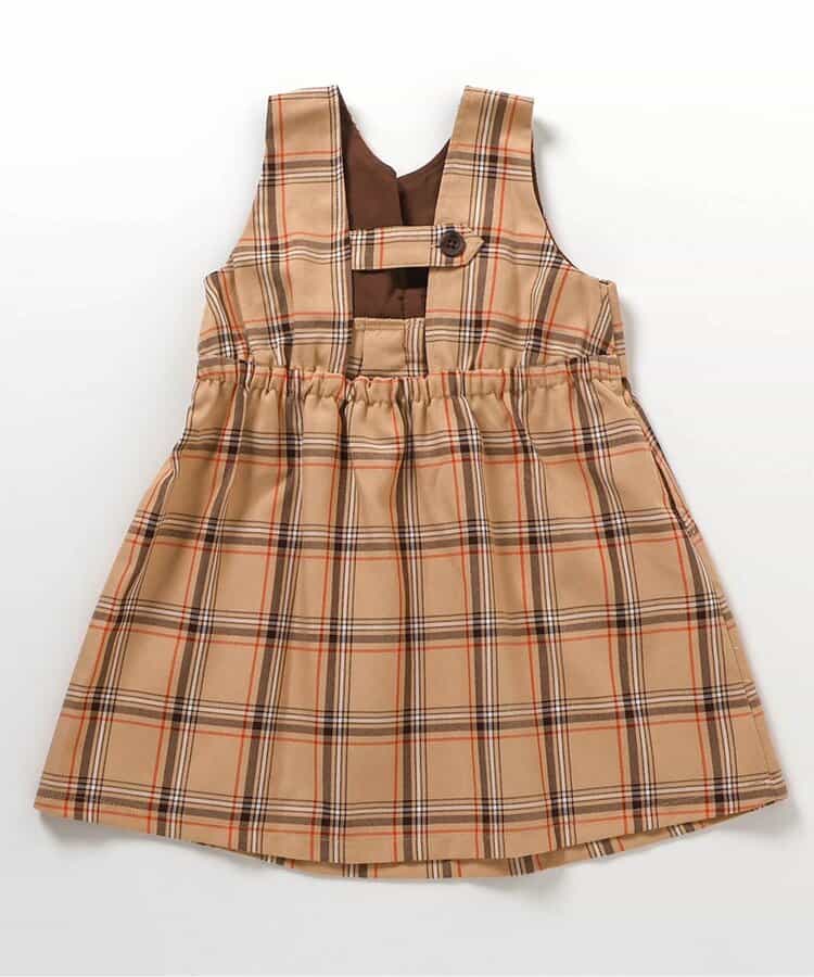日本童裝 apres les cours 格仔背心連身裙 80-140cm 女童款 秋季 DRESSES