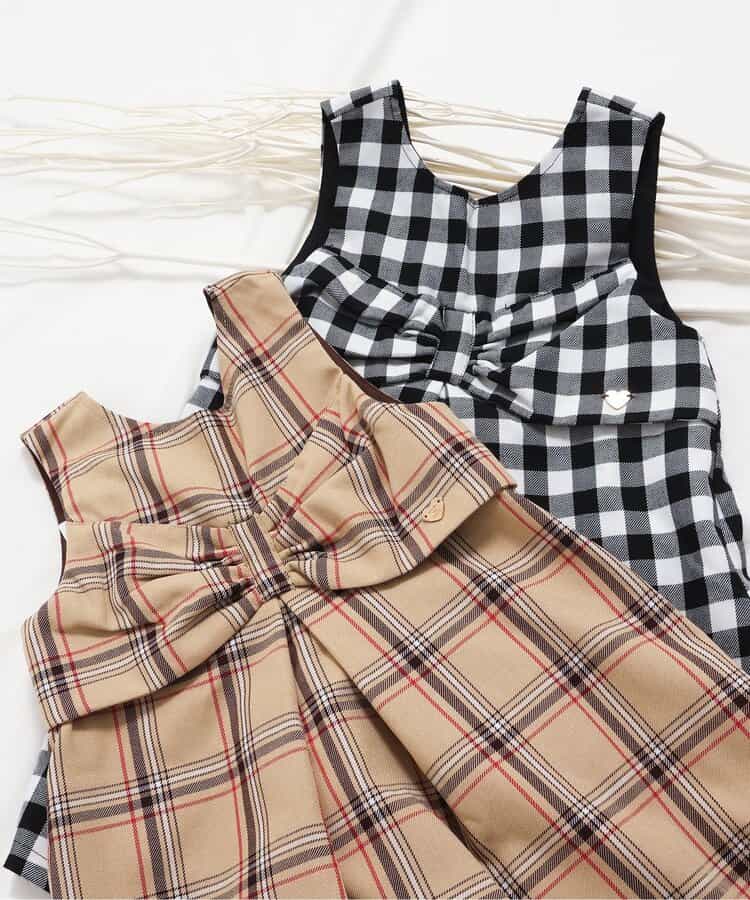 日本童裝 apres les cours 格仔背心連身裙 80-140cm 女童款 秋季 DRESSES