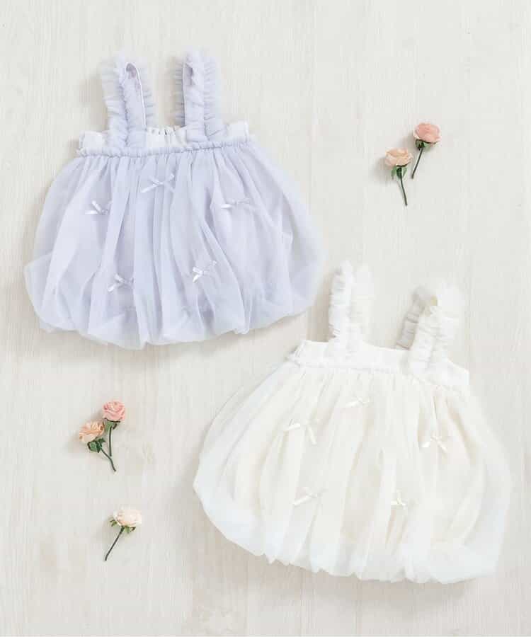 日本童裝 apres les cours 吊帶泡泡紗裙 70-80cm 女童款 初生嬰兒 秋季 DRESSES