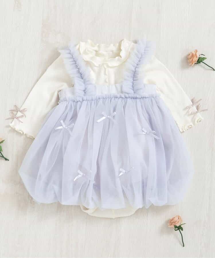 日本童裝 apres les cours 吊帶泡泡紗裙 70-80cm 女童款 初生嬰兒 秋季 DRESSES