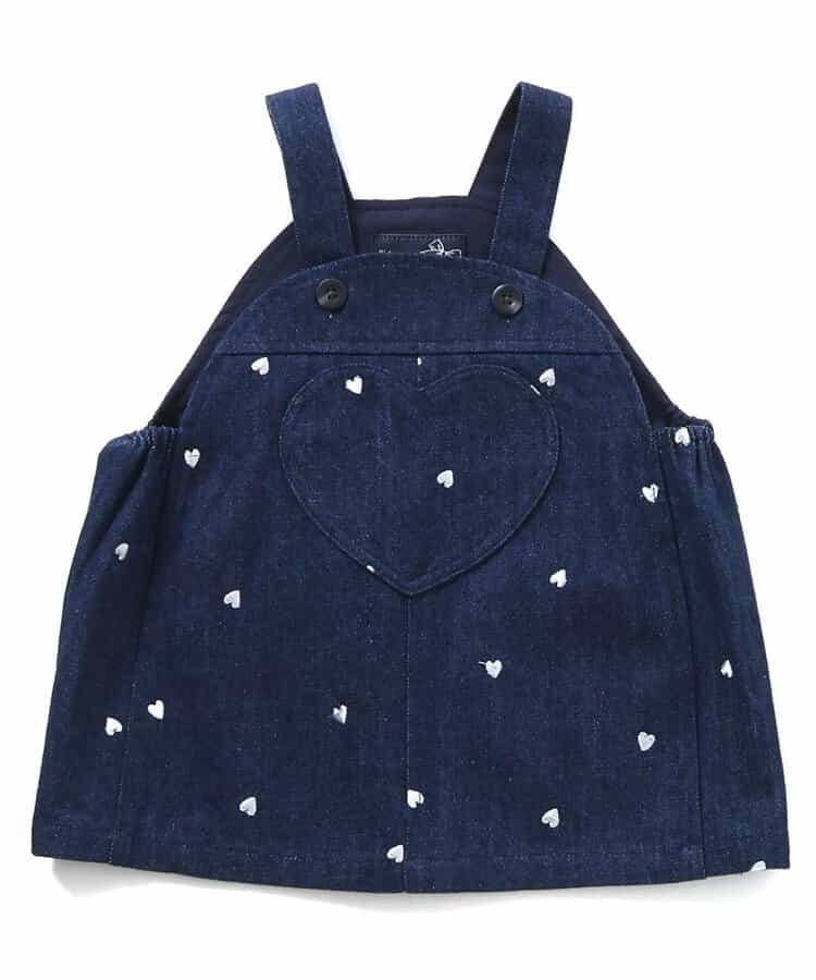 日本童裝 apres les cours 刺繡圖案吊帶裙 70-80cm 女童款 初生嬰兒 秋季 DRESSES