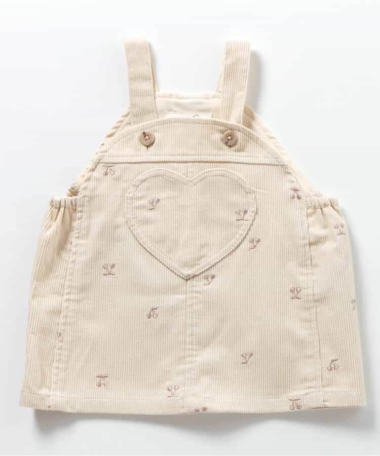 日本童裝 apres les cours 刺繡圖案吊帶裙 70-80cm 女童款 初生嬰兒 秋季 DRESSES