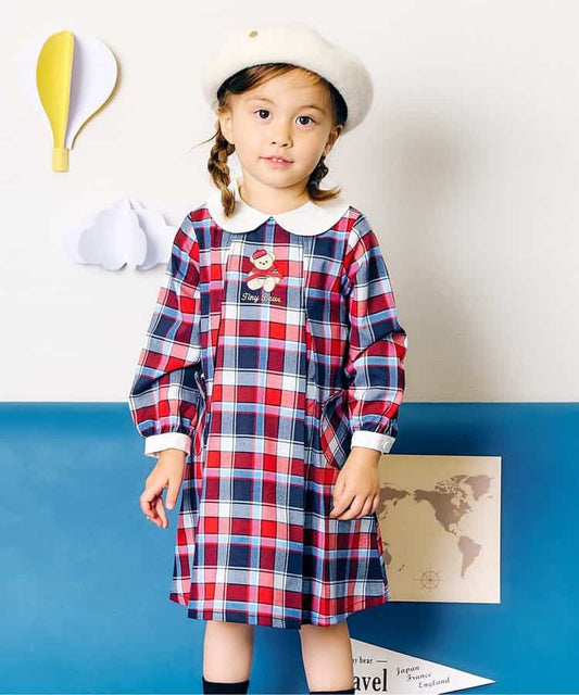 日本童裝 apres les cours x tiny bear 襯衫連身裙 80-120cm 女童款 秋季 DRESSES