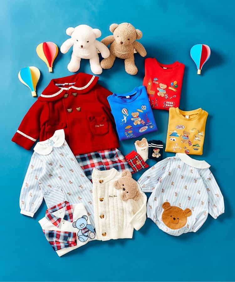 日本童裝 apres les cours x tiny bear 熊仔休閒褲 80-120cm 男童款 秋季 PANTS