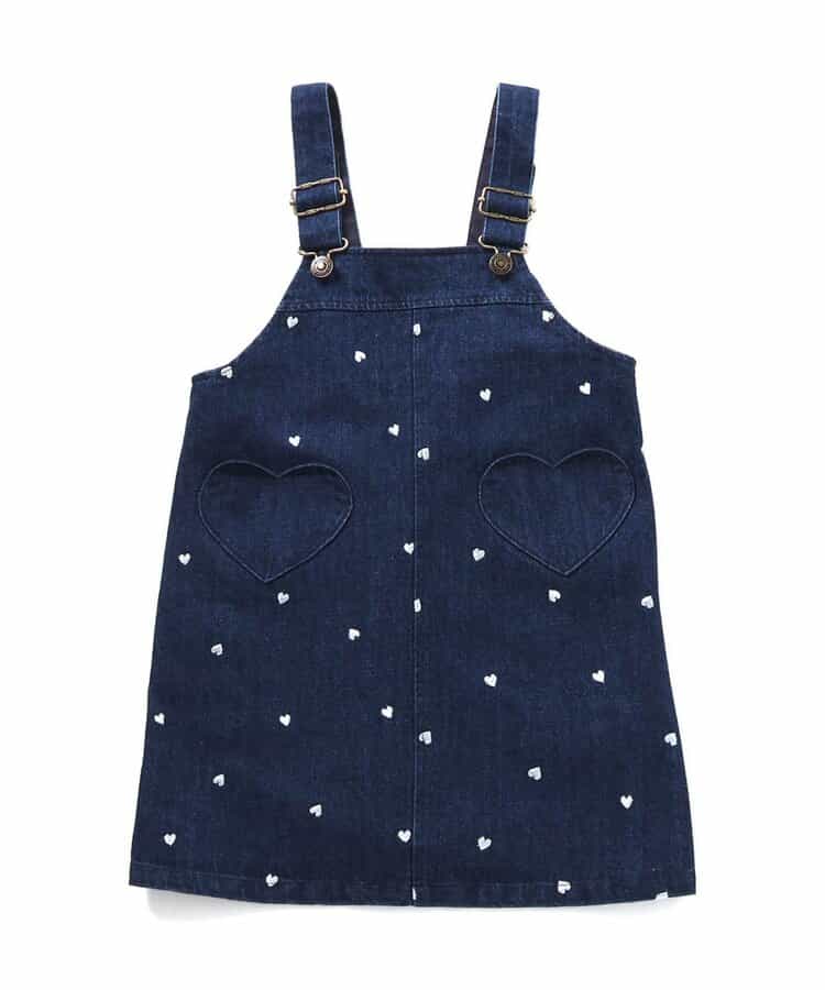 日本童裝 apres les cours 刺繡圖案吊帶裙 80-140cm 女童款 秋季 DRESSES