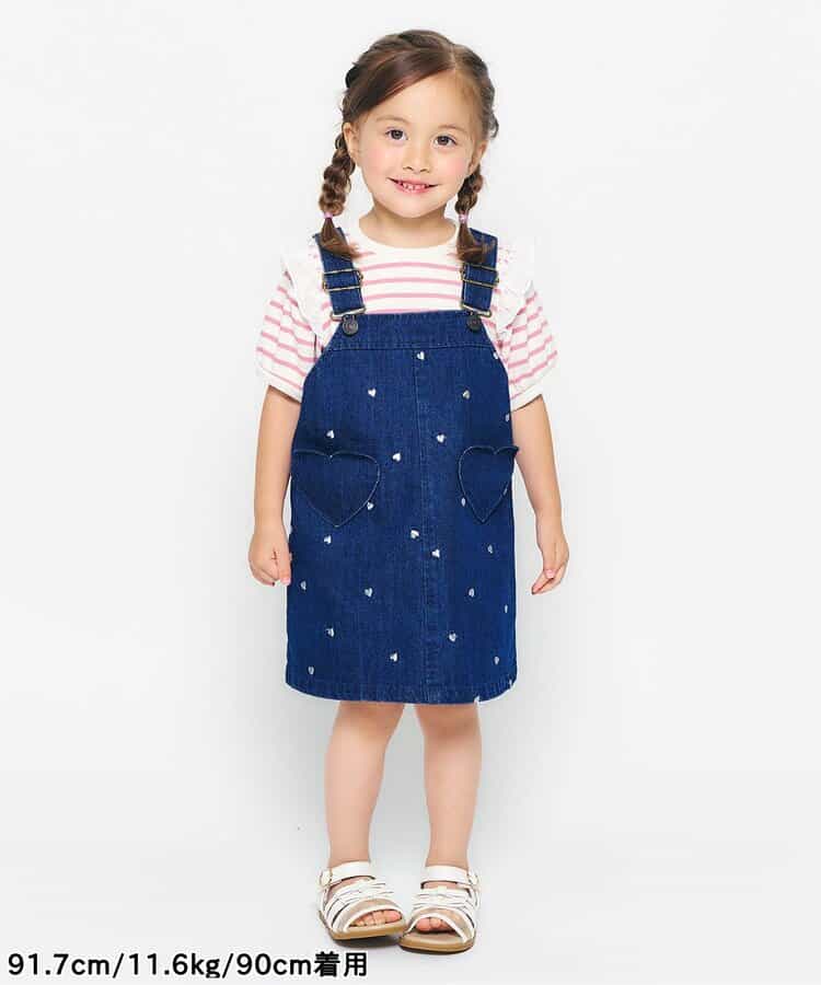日本童裝 apres les cours 刺繡圖案吊帶裙 80-140cm 女童款 秋季 DRESSES
