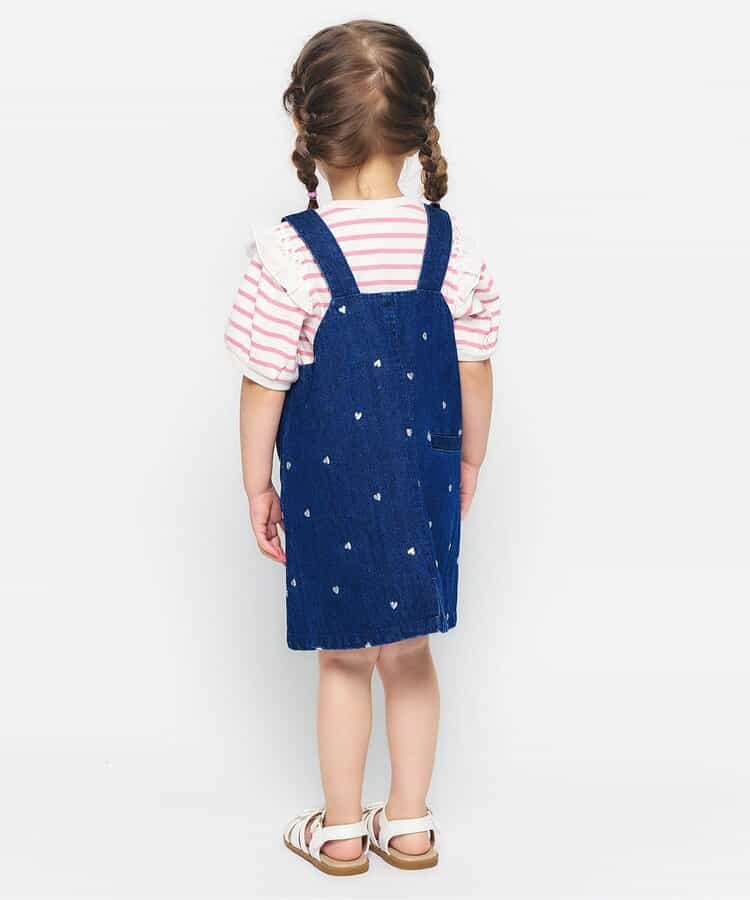 日本童裝 apres les cours 刺繡圖案吊帶裙 80-140cm 女童款 秋季 DRESSES