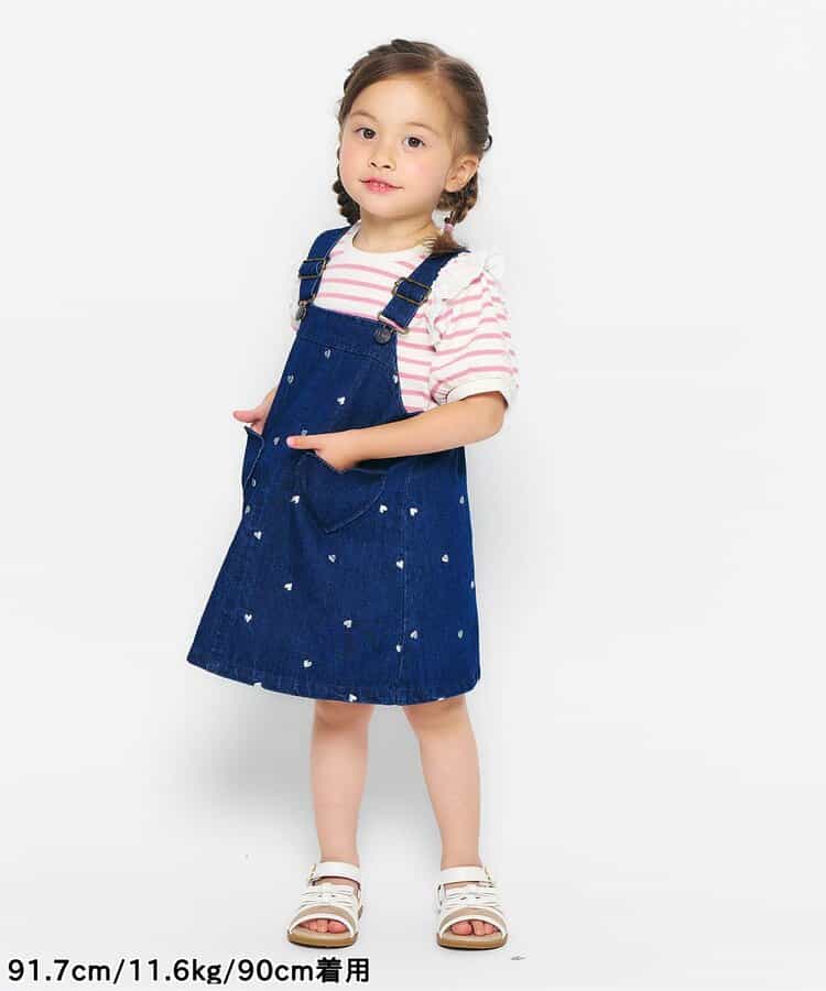 日本童裝 apres les cours 刺繡圖案吊帶裙 80-140cm 女童款 秋季 DRESSES
