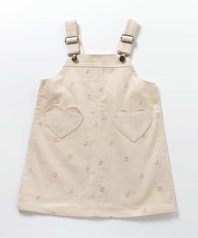 日本童裝 apres les cours 刺繡圖案吊帶裙 80-140cm 女童款 秋季 DRESSES