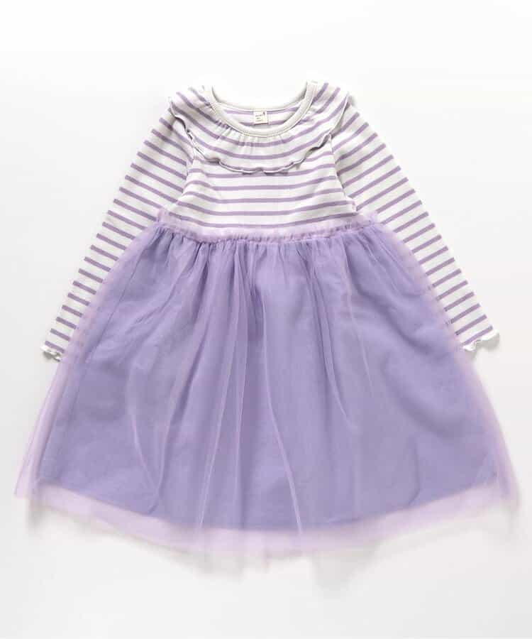 日本童裝 apres les cours 拼接網紗連身裙 80-140cm 女童款 秋季 DRESSES