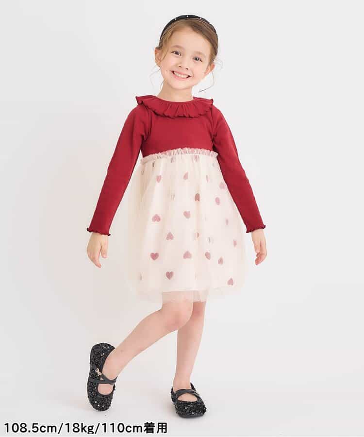日本童裝 apres les cours 拼接網紗連身裙 80-140cm 女童款 秋季 DRESSES