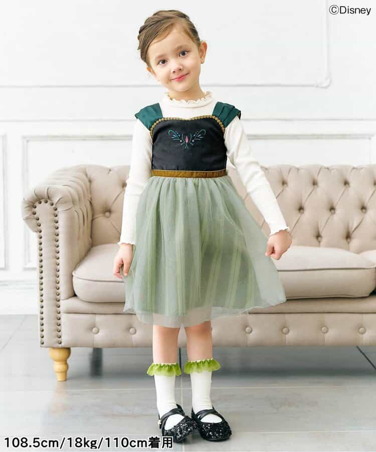 日本童裝 apres les cours x Disney 公主吊帶網紗連身裙 80-130cm 女童款 秋季 DRESSES