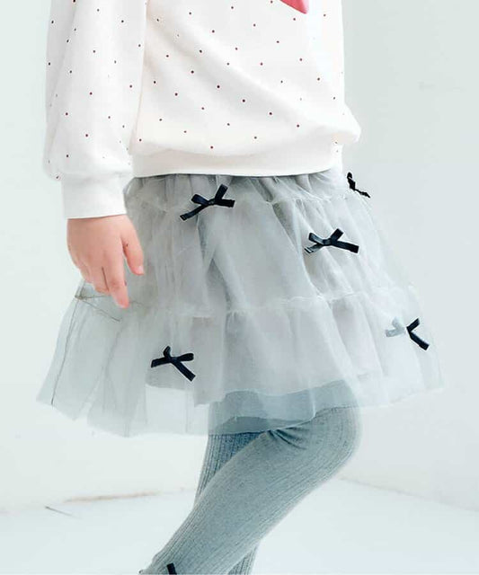 日本童裝 apres les cours 緞帶層疊薄紗裙 90-140cm 女童款 秋季 PANTS