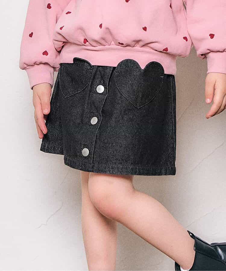 日本童裝 apres les cours 心型口袋短裙 80-140cm 女童款 秋季 SKIRTS