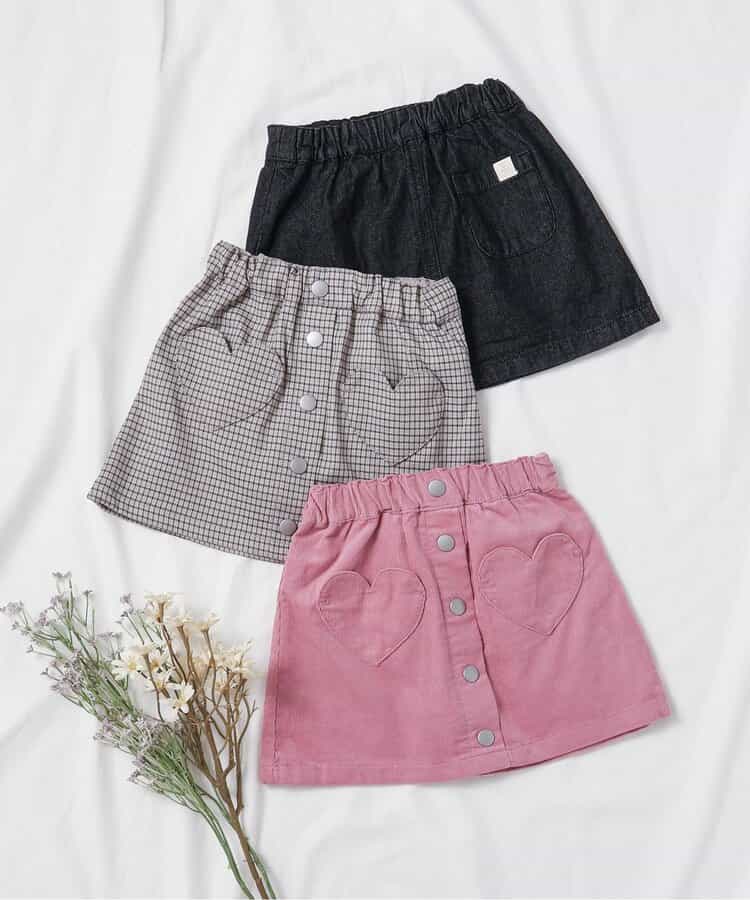 日本童裝 apres les cours 心型口袋短裙 80-140cm 女童款 秋季 SKIRTS