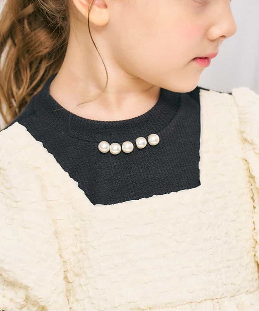 日本童裝 apres les cours 假兩件背面絲帶上衣及短褲兩件套裝 80-140cm 女童款 秋季 TOPS PANTS 聖誕紅/新年紅