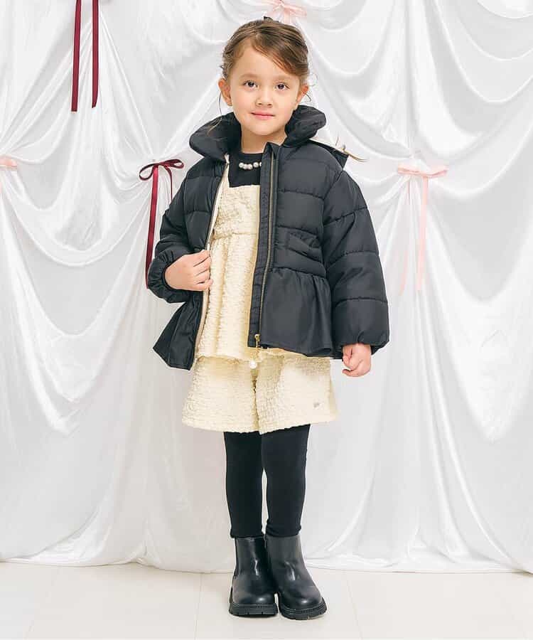 日本童裝 apres les cours 假兩件背面絲帶上衣及短褲兩件套裝 80-140cm 女童款 秋季 TOPS PANTS 聖誕紅/新年紅