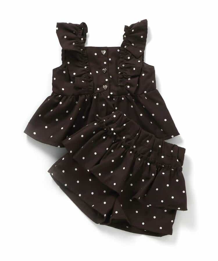 日本童裝 apres les cours 荷葉邊上衣及裙邊短褲兩件套裝 90-140cm 女童款 秋季 TOPS PANTS