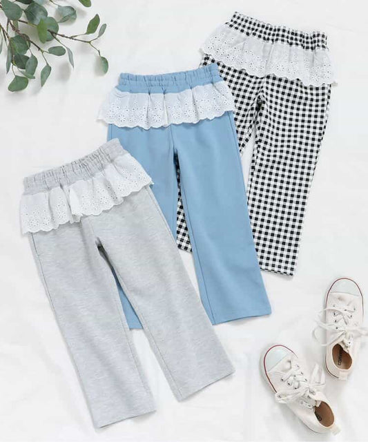 日本童裝 apres les cours 荷葉邊蕾絲長褲 80-130cm 女童款 秋季 PANTS