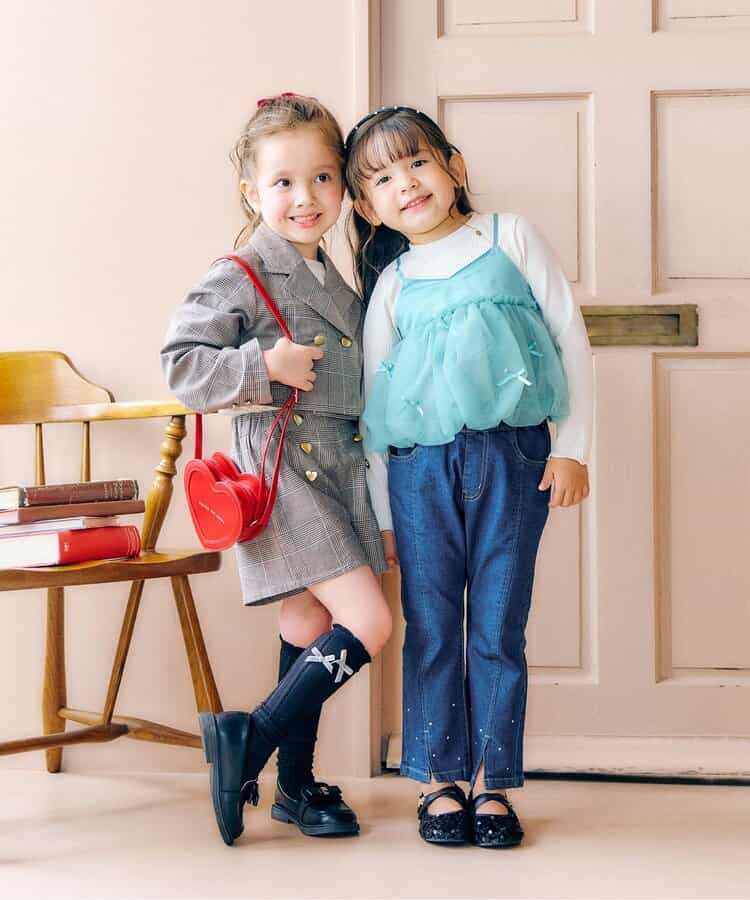 日本童裝 apres les cours 珍珠水鑽喇叭褲 90-140cm 女童款 秋季 PANTS