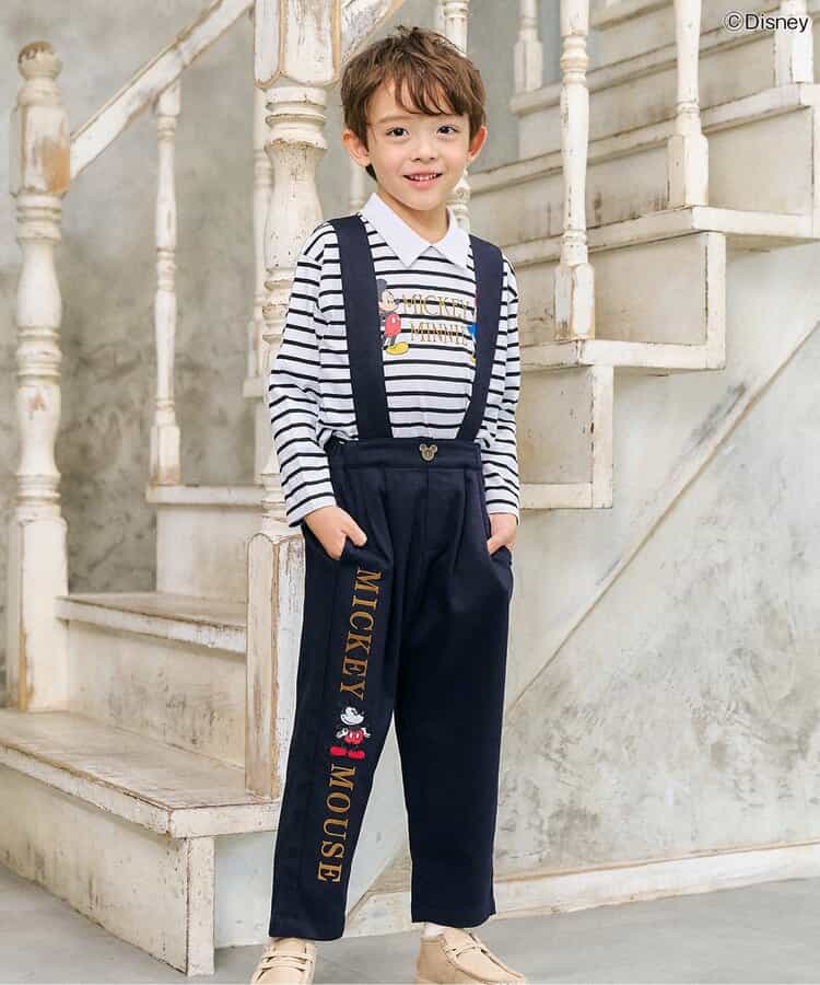 日本童裝 apres les cours x Disney 可拆吊帶長褲 90-130cm 男童款/女童款 秋季 PANTS 聖誕紅/新年紅