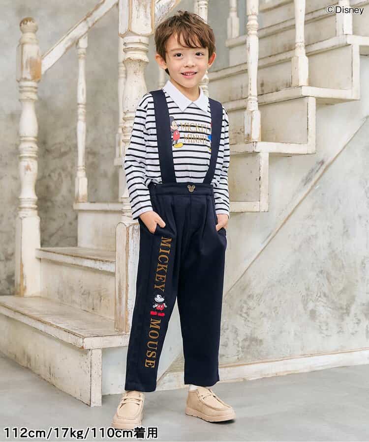 日本童裝 apres les cours x Disney 可拆吊帶長褲 90-130cm 男童款/女童款 秋季 PANTS 聖誕紅/新年紅