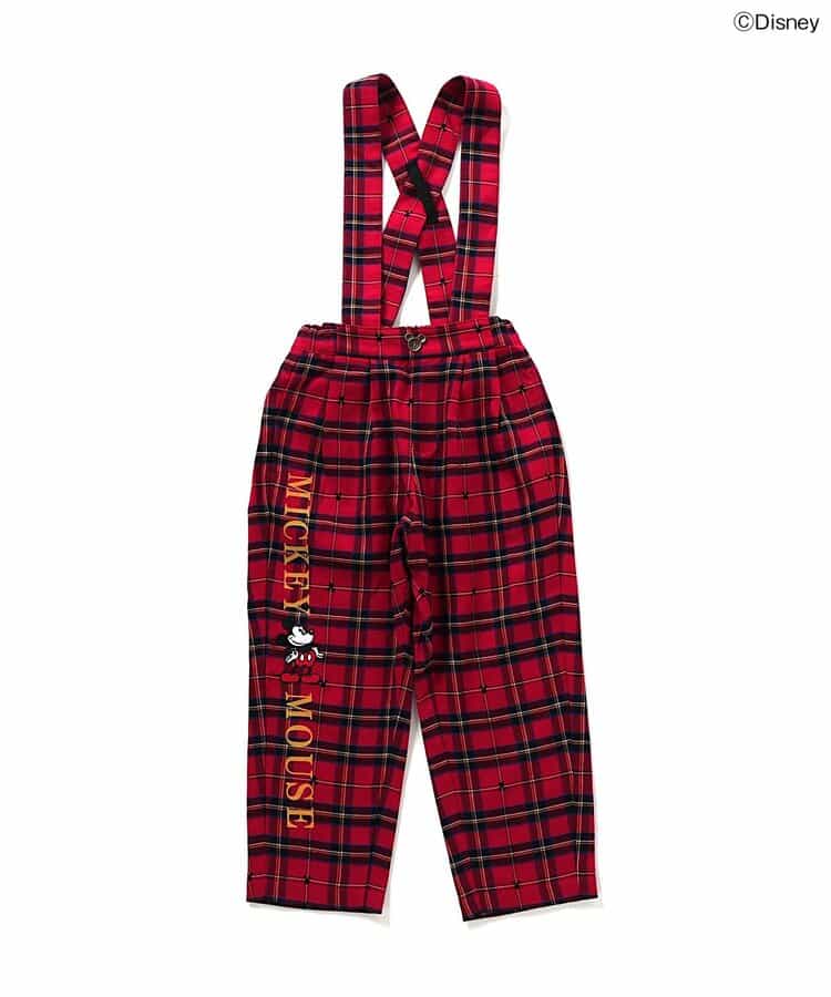 日本童裝 apres les cours x Disney 可拆吊帶長褲 90-130cm 男童款/女童款 秋季 PANTS 聖誕紅/新年紅