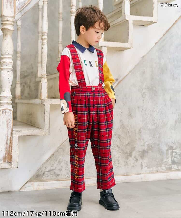 日本童裝 apres les cours x Disney 可拆吊帶長褲 90-130cm 男童款/女童款 秋季 PANTS 聖誕紅/新年紅
