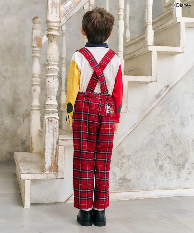 日本童裝 apres les cours x Disney 可拆吊帶長褲 90-130cm 男童款/女童款 秋季 PANTS 聖誕紅/新年紅