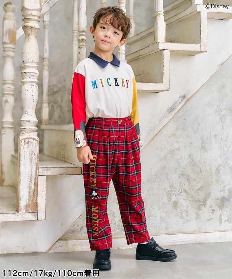 日本童裝 apres les cours x Disney 可拆吊帶長褲 90-130cm 男童款/女童款 秋季 PANTS 聖誕紅/新年紅