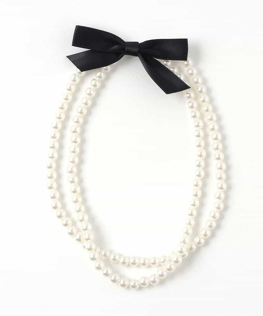 日本直送 apres les cours 珍珠絲帶頸鍊 手飾/髮飾系列