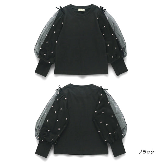 日本童裝 Branshes 薄紗長袖上衣 80-150cm 女童款 冬季 TOPS