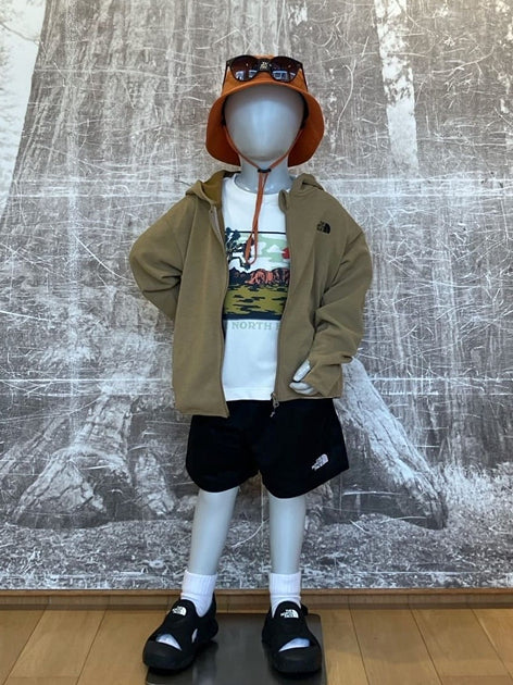 Japanese children's clothing TNF anti-UV sweat-absorbing quick-drying static care print top 100-120cm boys/girls summer TOPS