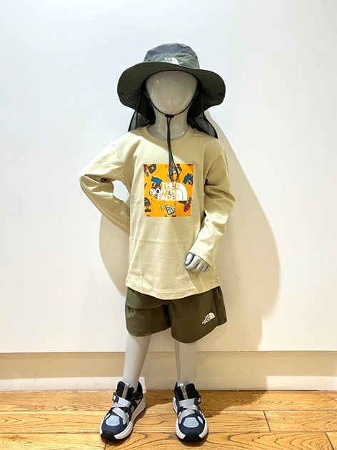 Japanese children's clothing TNF waterproof series high-stretch static care sports shorts 130-160cm boys'/girls' summer PANTS