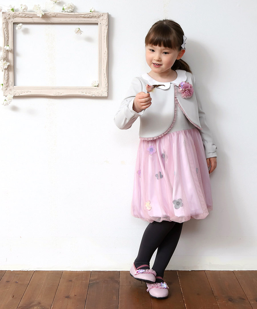 Japanese children's clothing panpantutu three-piece dress suit 100-130cm girls summer outerwear dresses for interviews/banquets/performances