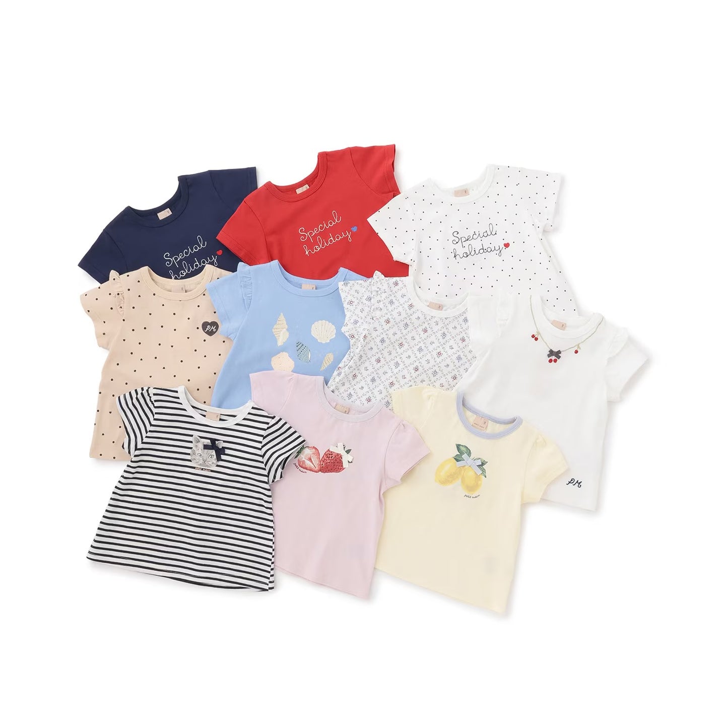 日本童裝 pe#main 各款圖案短袖上衣 80-130cm 女童款 夏季 TOPS