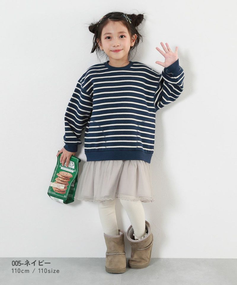 日本童裝 dev!rock 薄紗拼接衛衣連身裙 80-140cm 女童款 冬季 DRESSES