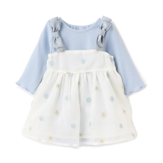 日本童裝 pe#main 花刺繡吊帶裙及連衣兩件套裝 70-80cm 女童款 初生嬰兒 夏季 Jumpsuit DRESSES
