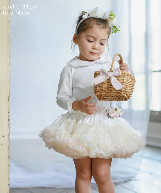 日本童裝 panpantutu 2Way雙面 純淨白色 tutu裙 70-135cm 女童款 初生嬰兒 夏季 SKIRTS