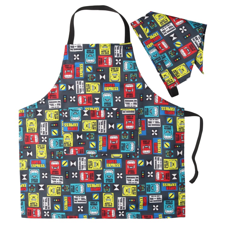 Moujonjon Kids Foret JR Shinkansen apron headscarf set direct from Japan Other series Railway series