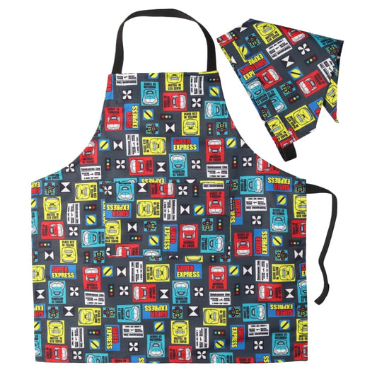 日本直送 Moujonjon Kids Foret JR新幹線 圍裙頭巾一套 其他系列 鐵路系列