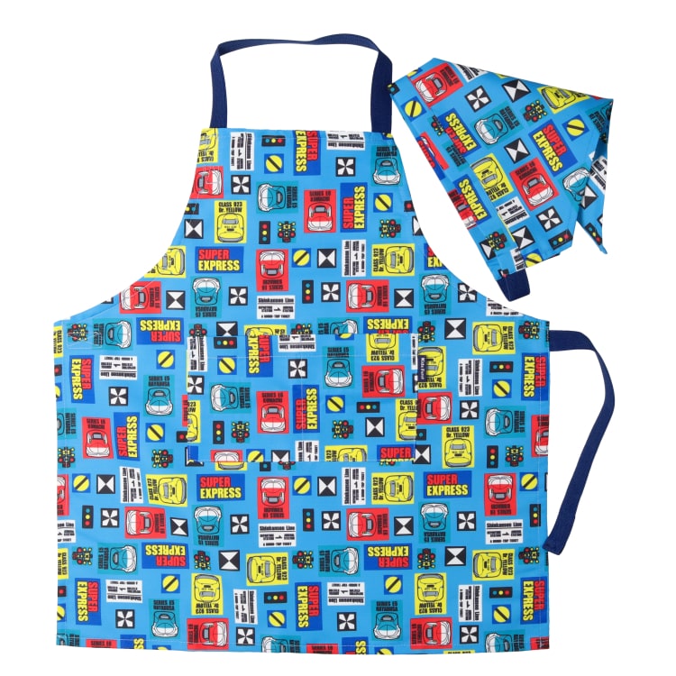 Moujonjon Kids Foret JR Shinkansen apron headscarf set direct from Japan Other series Railway series