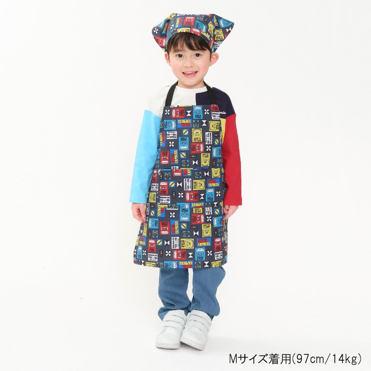 Moujonjon Kids Foret JR Shinkansen apron headscarf set direct from Japan Other series Railway series
