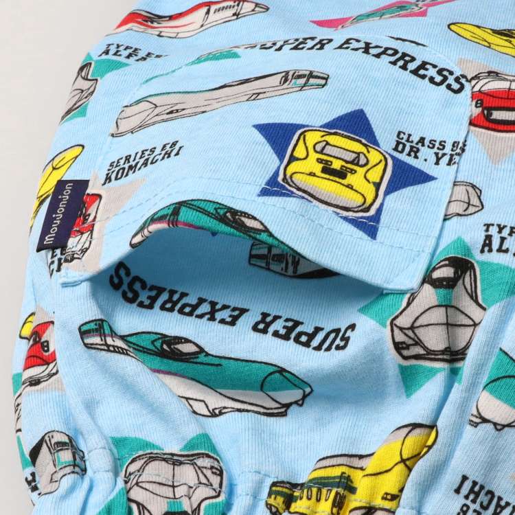Moujonjon JR Shinkansen Pajamas (90-130cm) for Boys (Japanese Children's Clothing) Summer Pajamas (Railway Series)