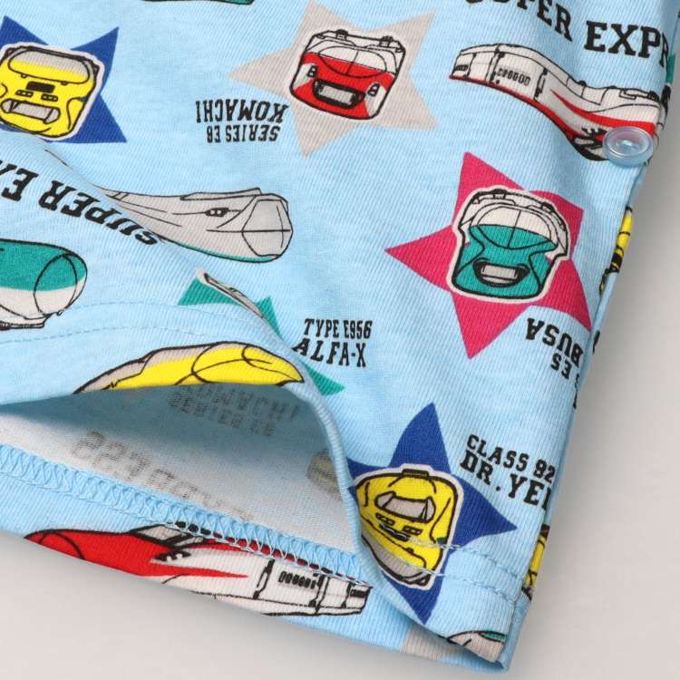 Moujonjon JR Shinkansen Pajamas (90-130cm) for Boys (Japanese Children's Clothing) Summer Pajamas (Railway Series)