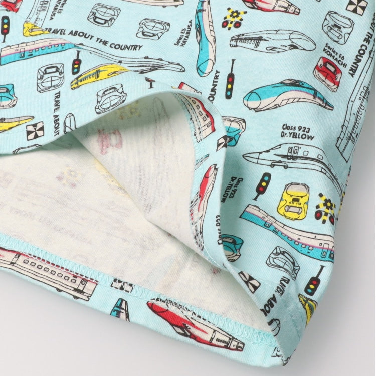 Moujonjon JR Shinkansen Pajamas (90-140cm) for Boys (Japanese Children's Clothing) Summer Pajamas (Railway Series)