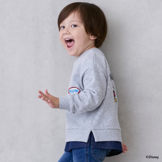 日本童裝 pe#main x Disney 貼布衛衣 80-130cm 男童款 秋季 TOPS