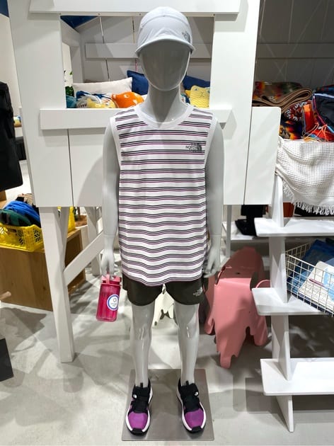 Japanese children's clothing TNF anti-UV sweat-wicking quick-drying striped vest 130-160cm boys/girls summer TOPS