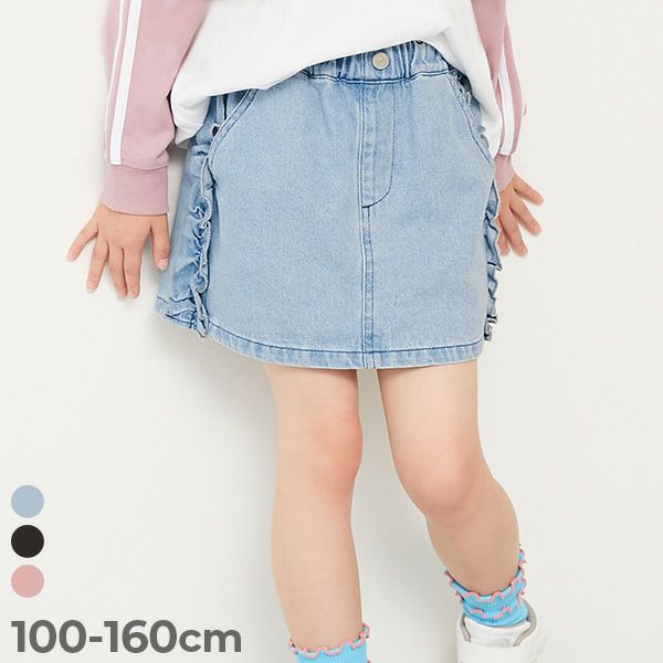 日本童裝 dev!rock 牛仔荷葉邊裙褲 100-160cm 女童款 冬季 PANTS