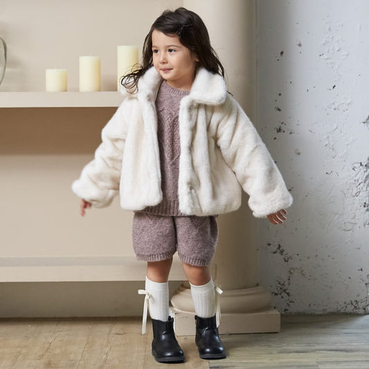 日本童裝 pe#main 人造毛皮外套 80-130cm 女童款 冬季 (適合香港平均溫度、寒冷天氣)OUTERWEAR